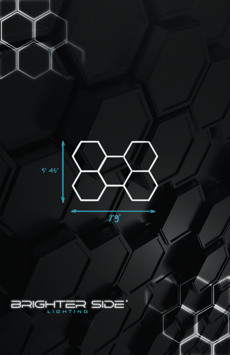 HIVE - (Gen 2) Hexagon LED Lighting System with Integrated Dimmer - 5 Standard Hex Kit