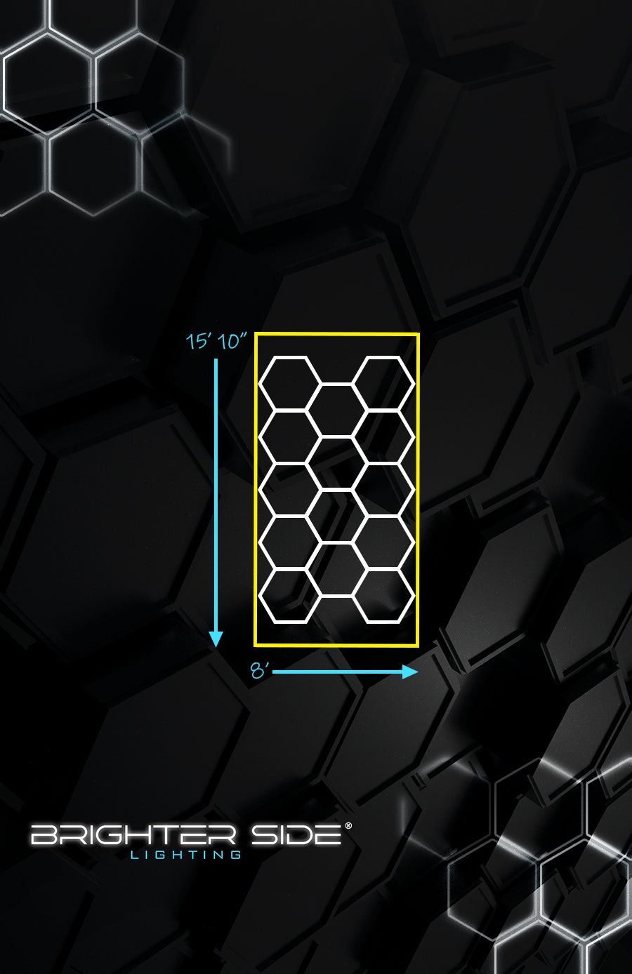 Hexagon Lighting with Yellow Border from Brighter Side Lighting