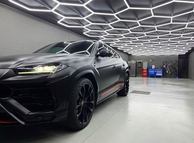 4 Car Garage Hexagon Lighting