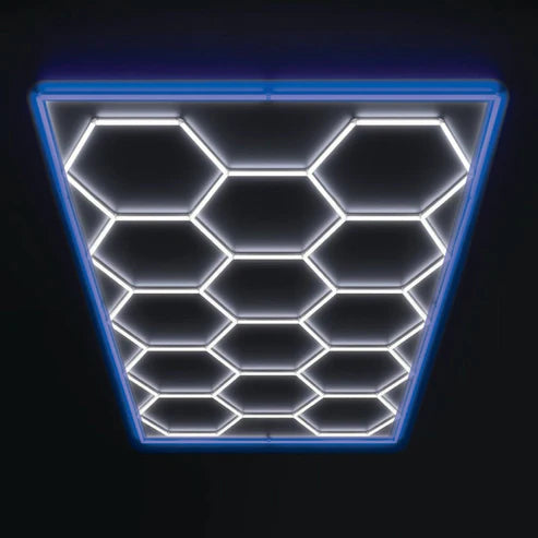HIVE - (Gen 2) Hexagon LED Lighting System - Single Garage Kit with Blue Border
