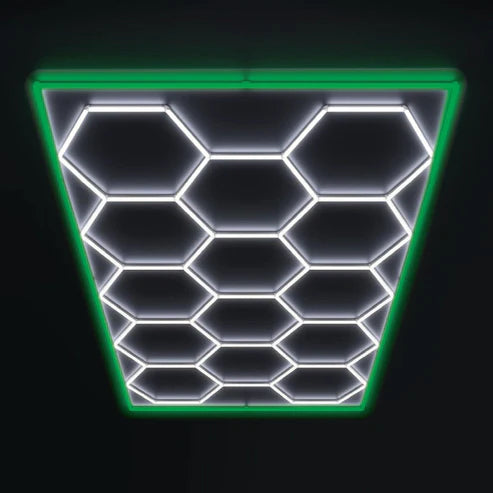 HIVE - (Gen 2) Hexagon LED Lighting System - Single Garage Kit with Green Border