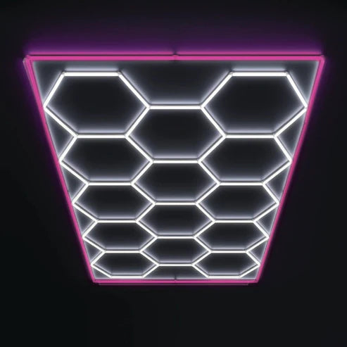 HIVE - (Gen 2) Hexagon LED Lighting System - Single Garage Kit with Magenta Border