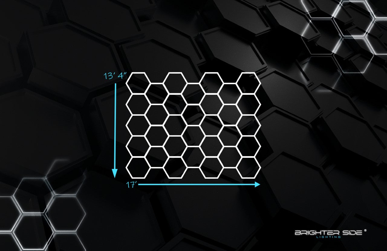 2 Car Garage Hexagon Lighting Layout