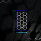 Hexagon Lighting with Blue Border from Brighter Side Lighting