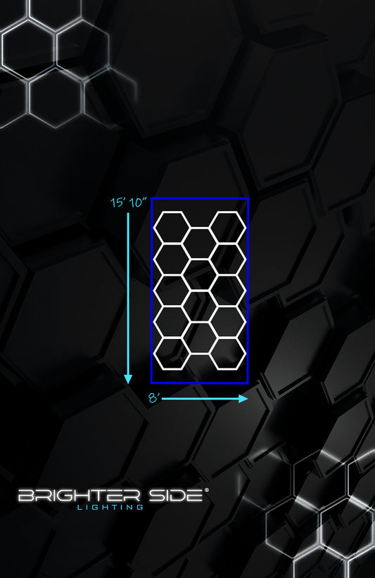 Hexagon Lighting with Blue Border from Brighter Side Lighting