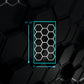 Hexagon Lighting with Cyan Light Blue Border from Brighter Side Lighting