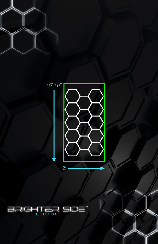 Hexagon Lighting with Green Border from Brighter Side Lighting