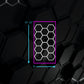 Hexagon Lighting with Magenta Pink Border from Brighter Side Lighting