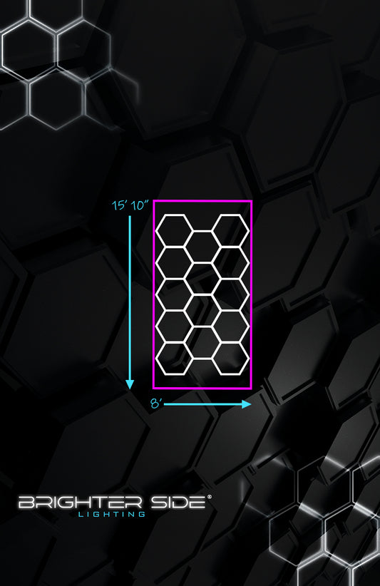 Hexagon Lighting with Magenta Pink Border from Brighter Side Lighting
