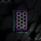 Hexagon Lighting with Purple Border from Brighter Side Lighting