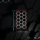 Hexagon Lighting with Red Border from Brighter Side Lighting