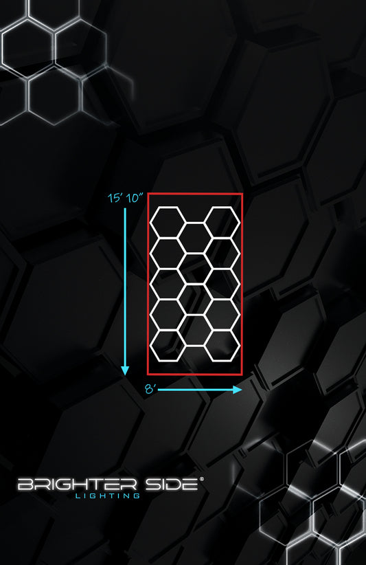 Hexagon Lighting with Red Border from Brighter Side Lighting