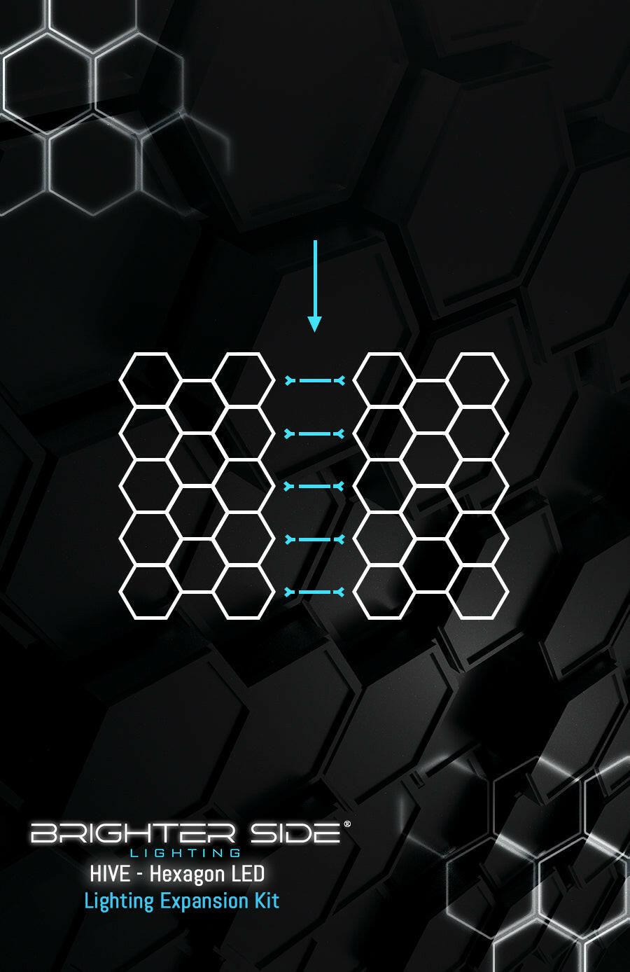 How to combine HIVE hexagon lighting kits for multiple garage bays