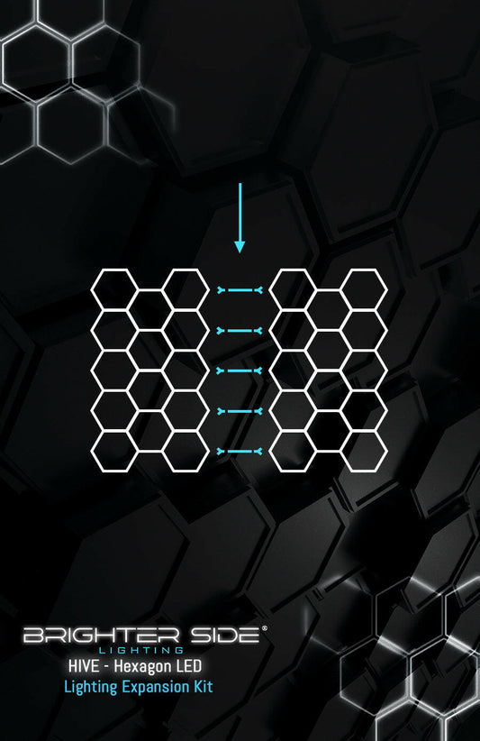 How to combine HIVE hexagon lighting kits for multiple garage bays