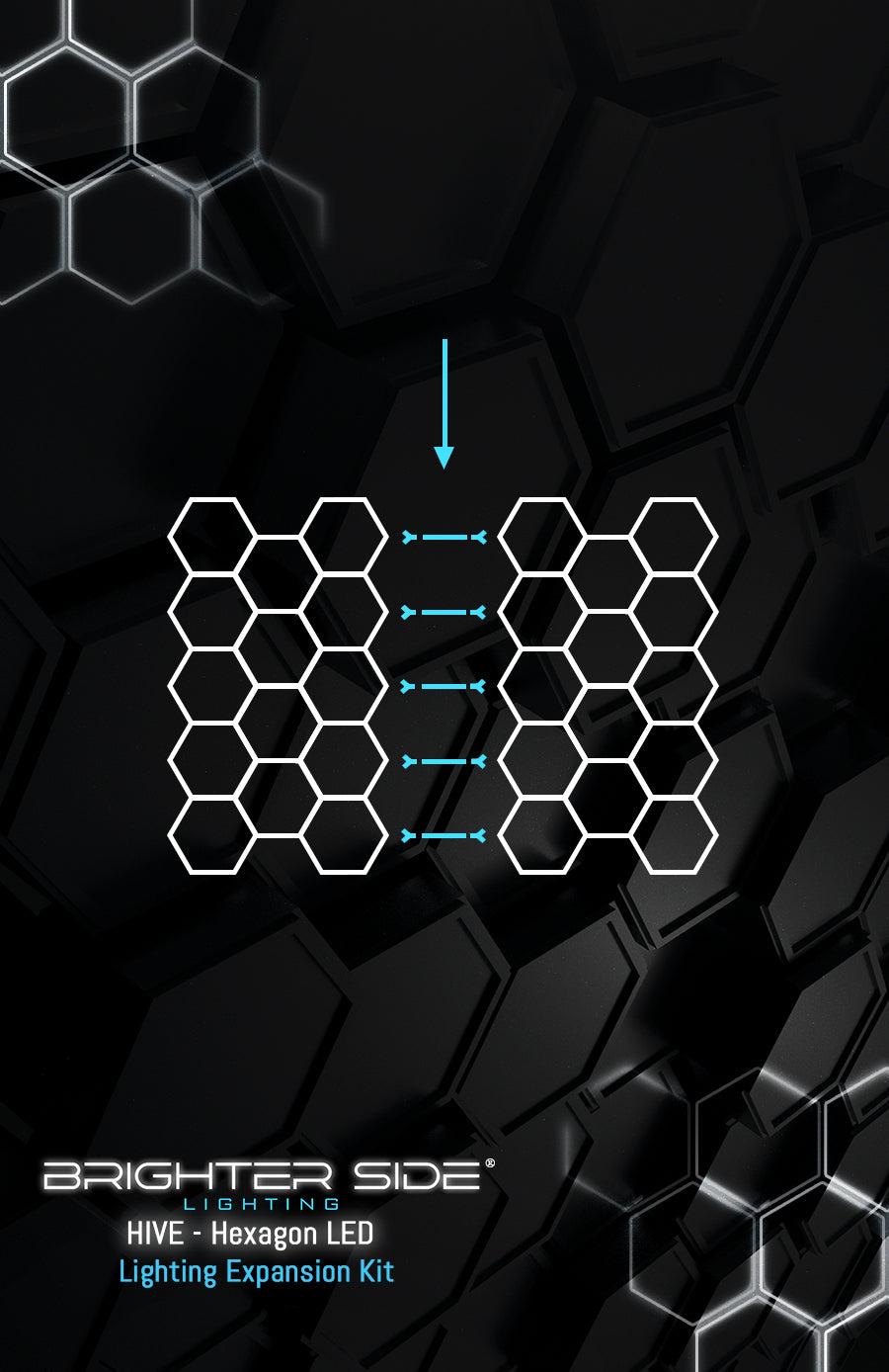 How to combine HIVE hexagon lighting kits for multiple garage bays