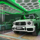 HIVE - (Gen 2) Hexagon LED Lighting System - Single Garage Kit with Green Border