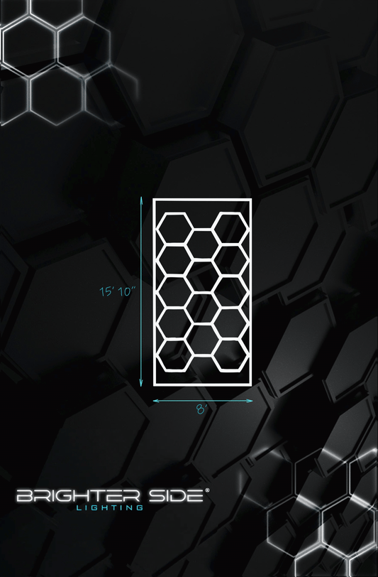 HIVE - (Gen 2) Hexagon LED Lighting System with Integrated Dimmer - Single Garage Kit with Border