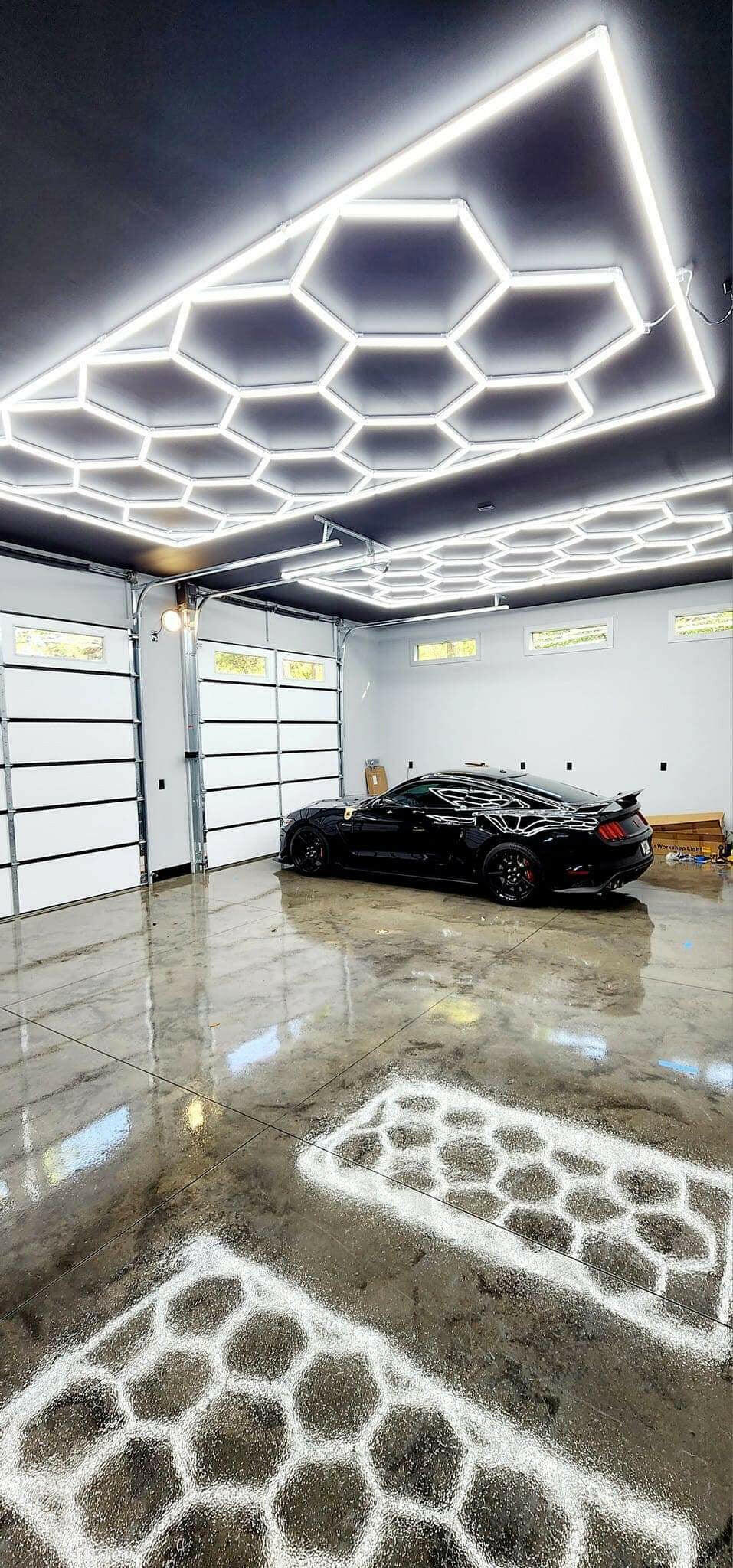 HIVE Hexagon Lighting System Single Garage with Border