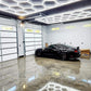 Brighter Side Lighting HIVE Hexagon LED Lighting with Border in Garage with Ford Mustang