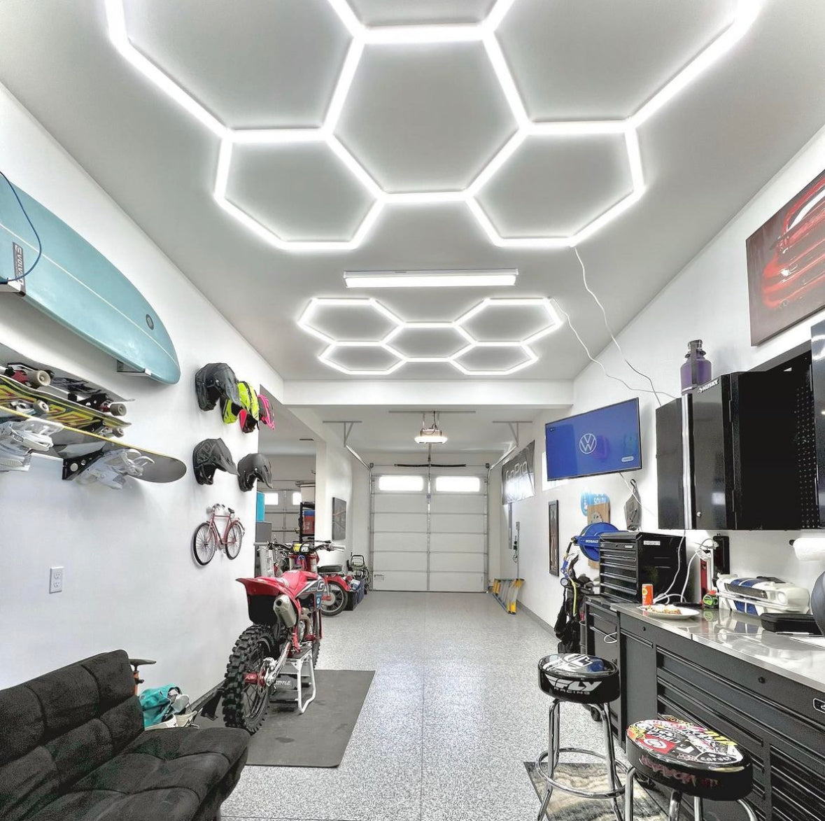 The Best Lighting for Garages 5 Hexagon LED Garage Lights