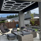 Brighter Side Lighting HIVE Hexagon LED Lighting with Border on Outdoor Patio