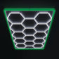 HIVE - (Gen 2) Hexagon LED Lighting System - Single Garage Kit with Green Border