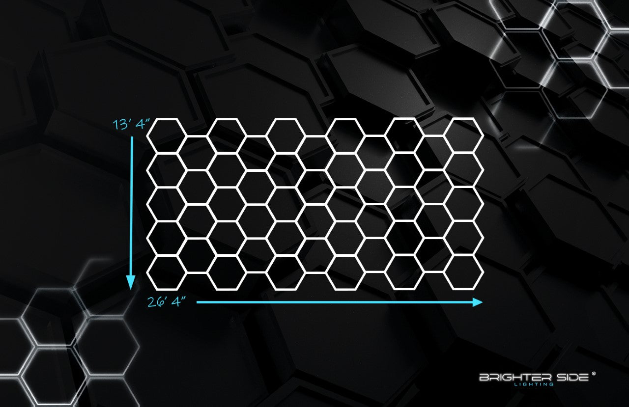Brighter Side Lighting HIVE Hexagon Lighting Kit Triple Garage Dimensions for 3 Cars