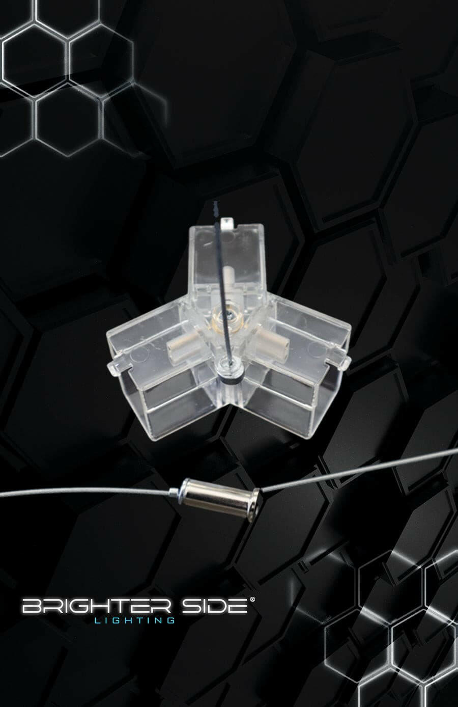 Brighter Side Lighting HIVE Hexagon LED Lighting Ceiling Hanger Kit Assembly Adjustable Height