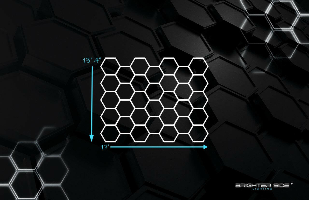 Brighter Side Lighting HIVE Hexagon Lighting Kit Double Garage Dimensions for 2 Cars