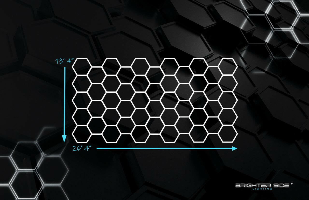 Brighter Side Lighting HIVE Hexagon Lighting Kit Triple Garage Dimensions for 3 Cars